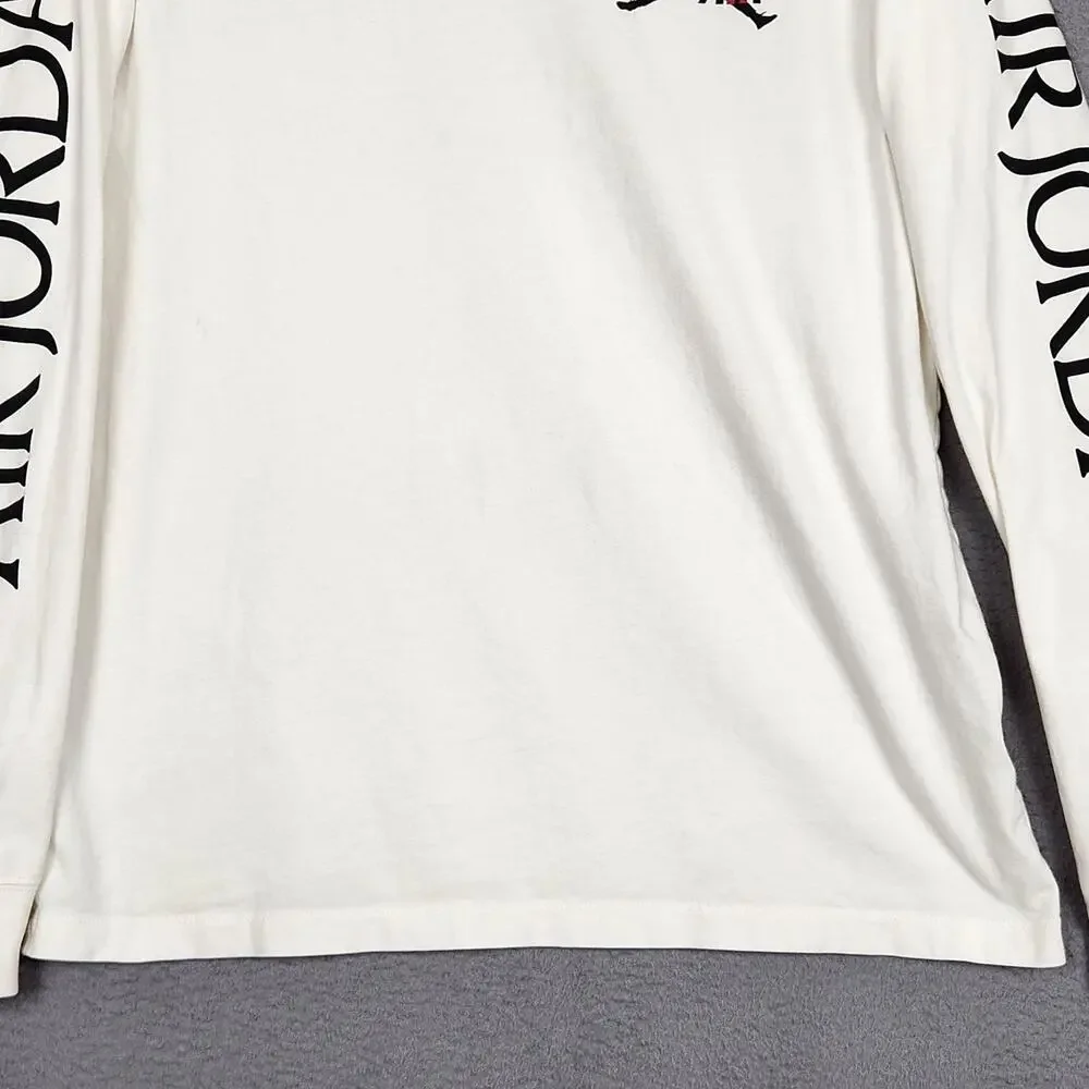 Jordan Shirt Mens Large White Long Sleeve Nike Air Jumpman Classics AT8897-100